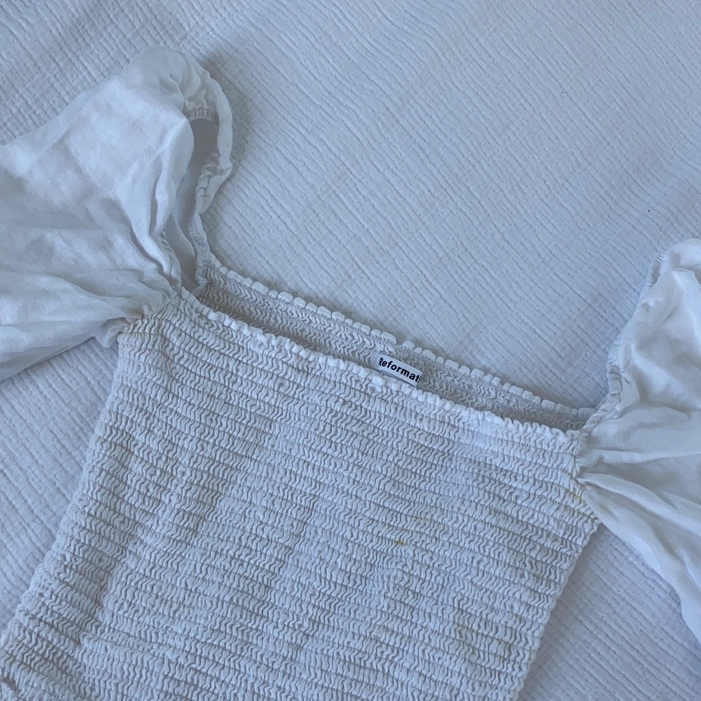 Reformation White Corset Blouse
